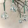 Set Of Six Green And Blue Bauble Christmas Baubles Tree Decor, thumbnail 4 of 4