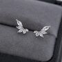 Cz Cluster Marquise Stud Earrings In Sterling Silver, thumbnail 2 of 12