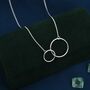 Sterling Silver Linked Interlinking Circle Pendant Necklace, thumbnail 1 of 12