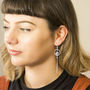 Sterling Silver Art Deco Gala Dangly Earring, thumbnail 3 of 4