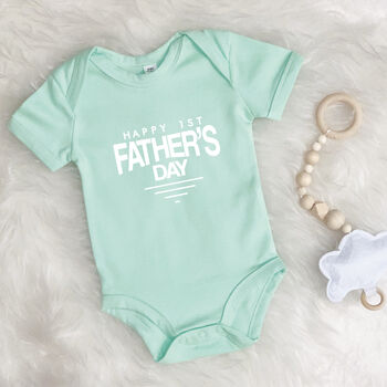 Happy 1st Father's Day Badge Babygrow, 6 of 10