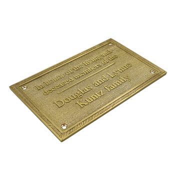 Personalised Memorial Brass Wall Plaques, 3 of 8