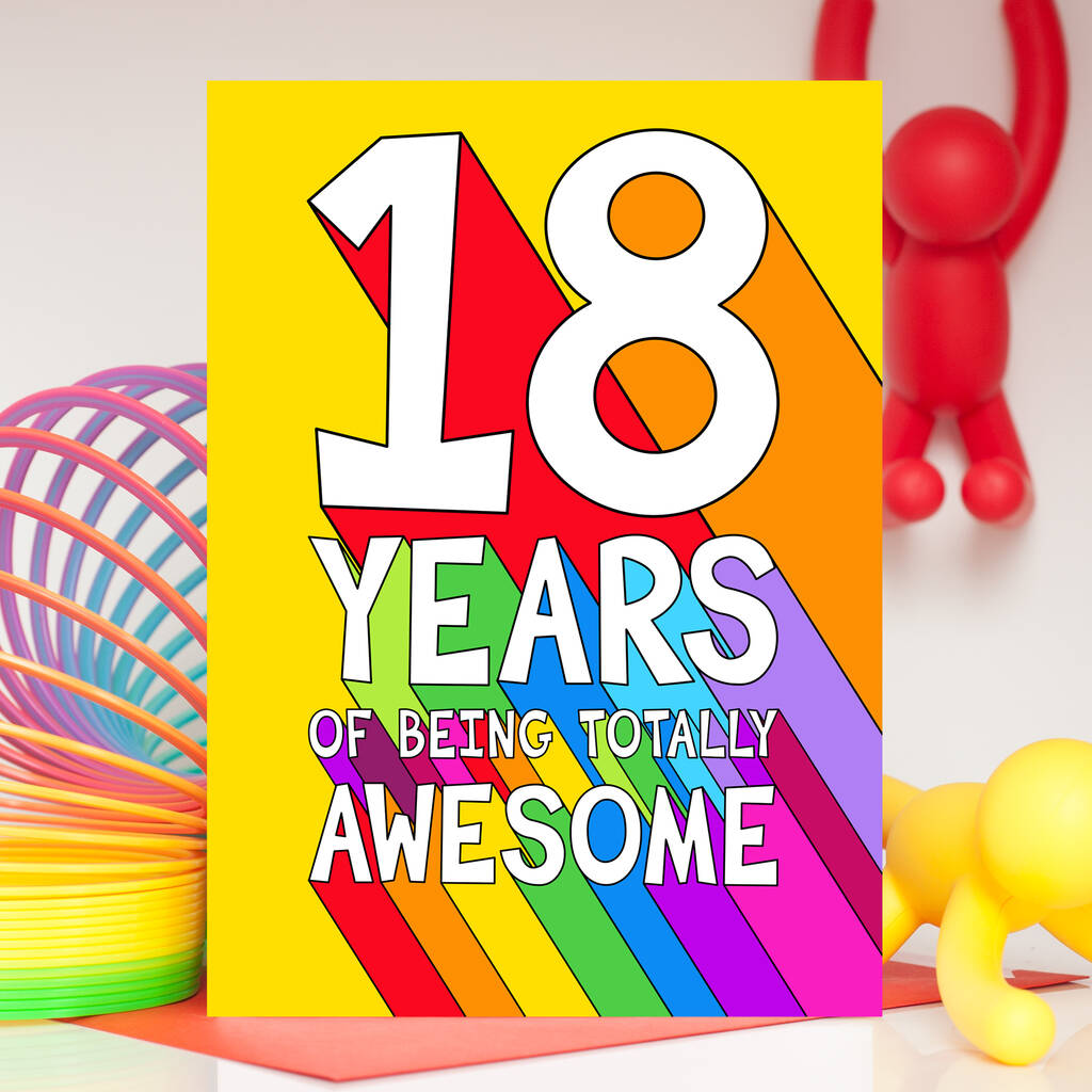 Totally Awesome 18th Birthday Card