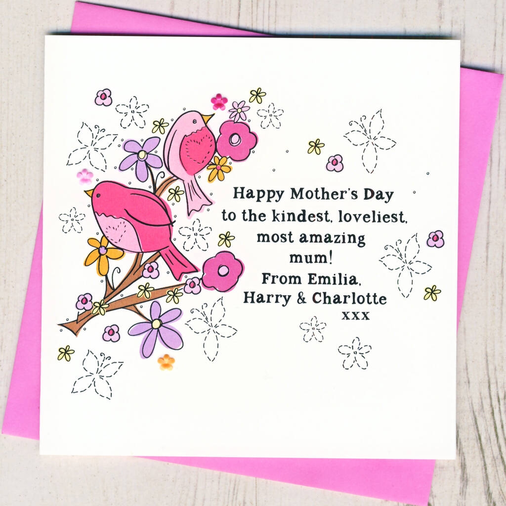 Personalised Mothers Day Birds Card By Eggbert And Daisy