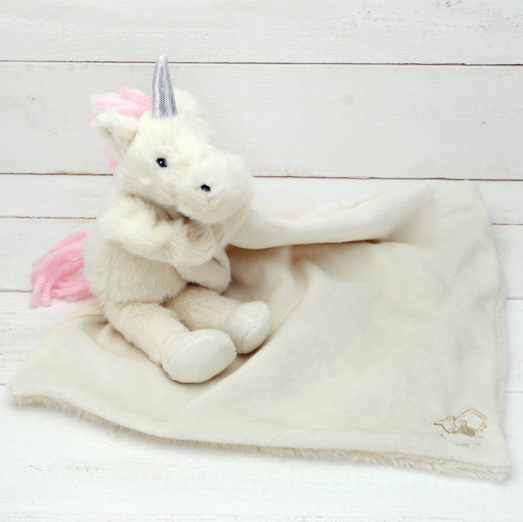 Unicorn Baby Toy Soother With Matching Rattle By Jomanda Soft Toys ...
