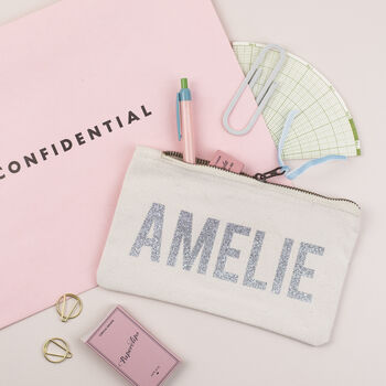 Personalised Glitter Name Pencil Case, 2 of 5