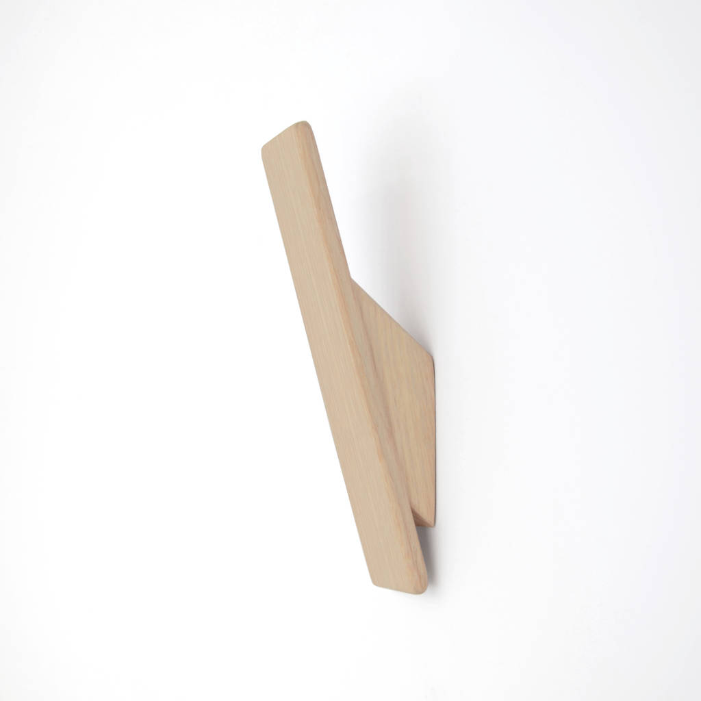 Modern Wooden Wall Hook In Ash Or Black Finish, 1 of 6