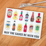 Funny Sauces Pun Chopping Board, thumbnail 2 of 3