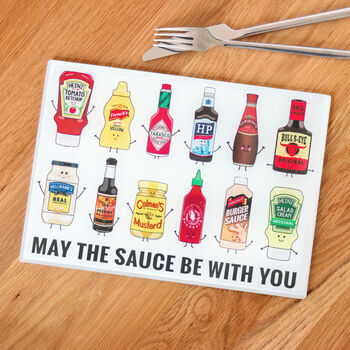 Funny Sauces Pun Chopping Board, 2 of 4