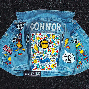 Baby Boy Personalised Hand Painted Denim Jacket, 4 of 11