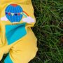 Organic Yellow Baby Dungarees With Hot Air Balloon, thumbnail 3 of 4