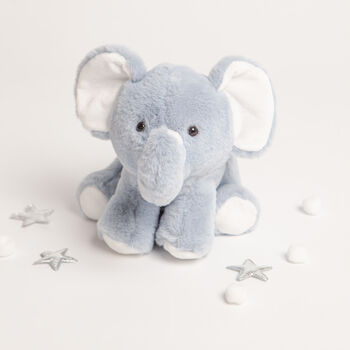 Gift Boxed Blue Soft Plush Elephant Toy, 4 of 4