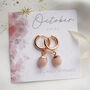 Pink Opal October Birthstone Hoop Earrings, thumbnail 2 of 11