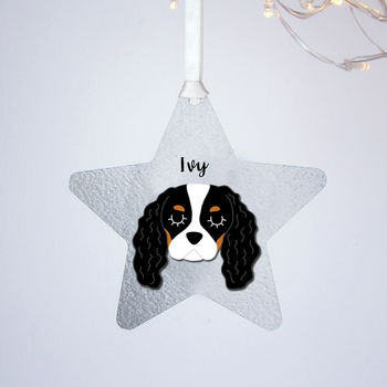 Cavalier Christmas Dog Breed Decoration Personalised, 7 of 9