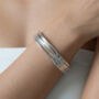 Nami 925 Sterling Silver Plated Twist Bangle, thumbnail 5 of 5