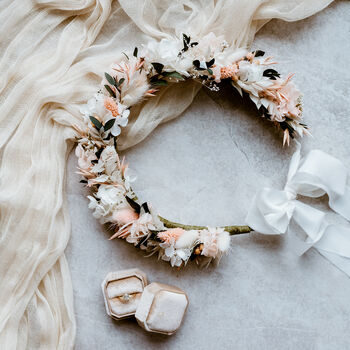 Flora Dried Flower Crown Wedding Bridal Headband, 4 of 4