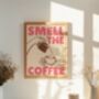Smell The Coffee Kitchen Wall Art Print Retro, thumbnail 2 of 11