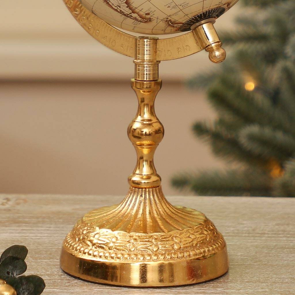 Columbus Royal Gold Stately Desk Globe By Dibor