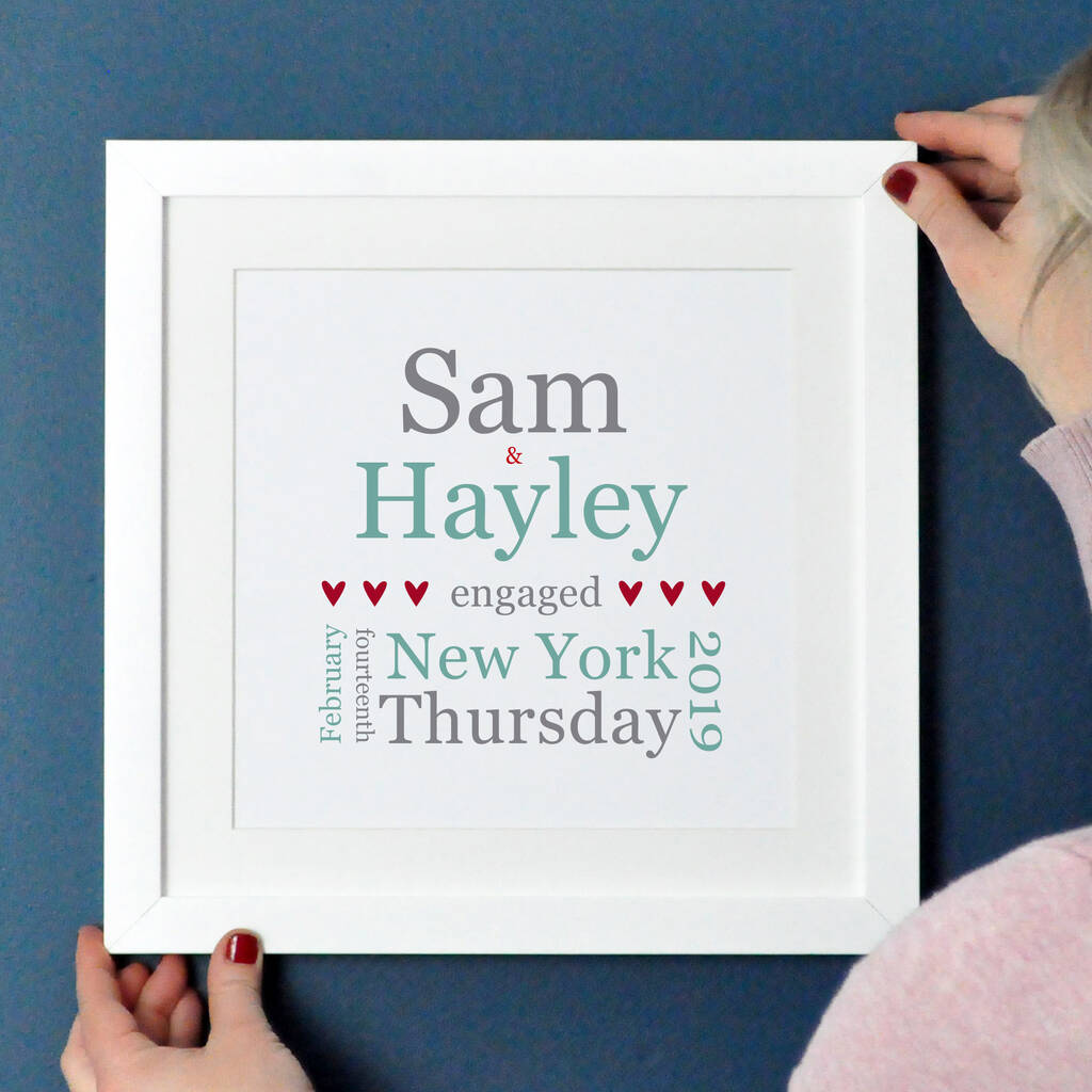 Personalised Typographic Engagement Print, 1 of 9