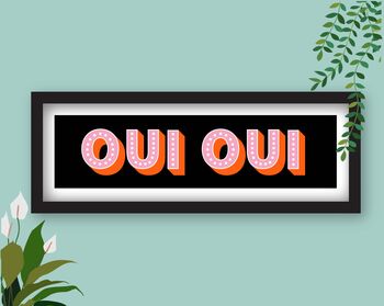 Framed Panoramic Oui Oui Typography Print, 5 of 10