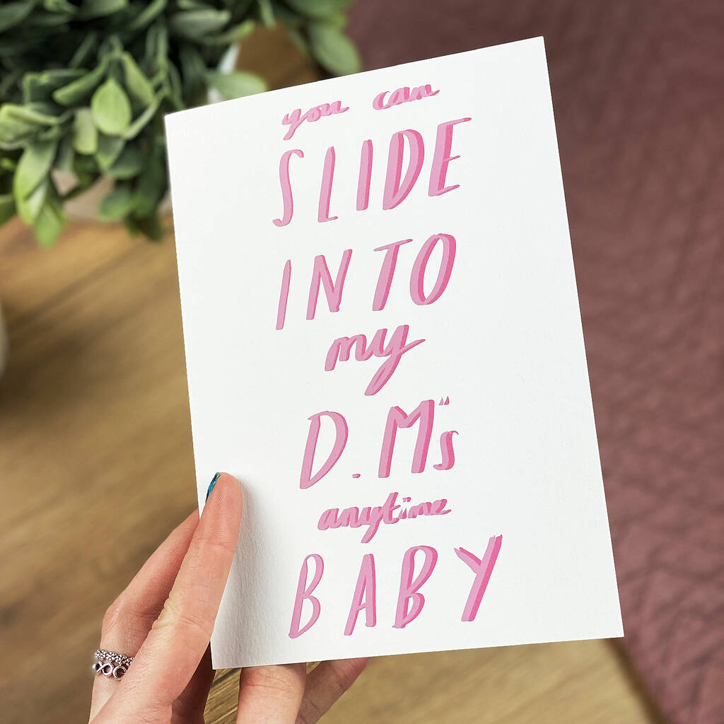 Slide Into My Dm's Valentines Card By Rock On Ruby