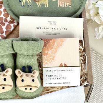 Giraffe Safari New Baby And New Parents Gift Set, 6 of 7
