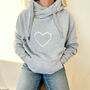 Pink Heart Cross Neck Hoody Personalised, thumbnail 2 of 4