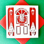 Personalised Front Door Papercut Christmas Card, thumbnail 2 of 4