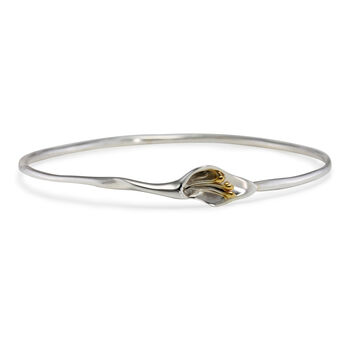Elegant Sterling Silver Lily Bangle, 5 of 7