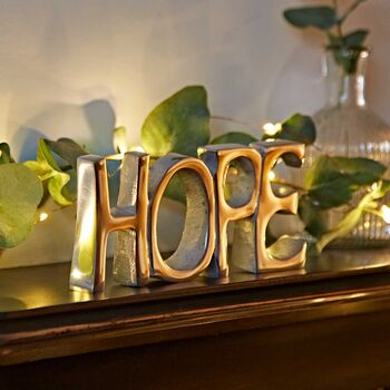 Free Standing Recycled Metal Hope Sign, 3 of 8
