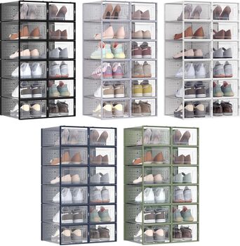Pack Of Shoe Boxes Stackable Shoe Storage Organisers, 9 of 9
