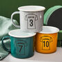 Personalised Football Shirt Enamel Mug, thumbnail 1 of 2