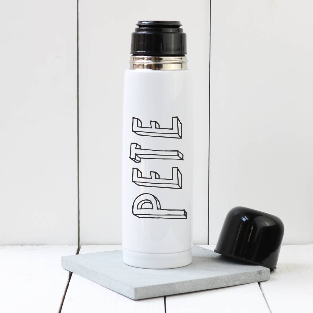 personalised bubble name thermos flask by a piece of personalised bubble name thermos flask by a piece of