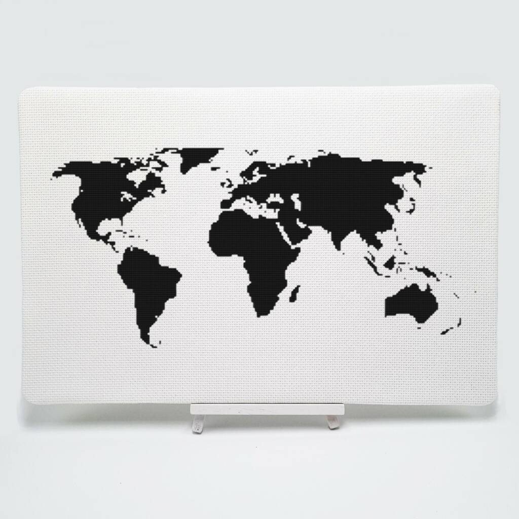 Map Of World Cross Stitch Kit, 1 of 7