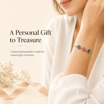 Personalised Create Your Own Square Birthstones Bracelet, 2 of 8