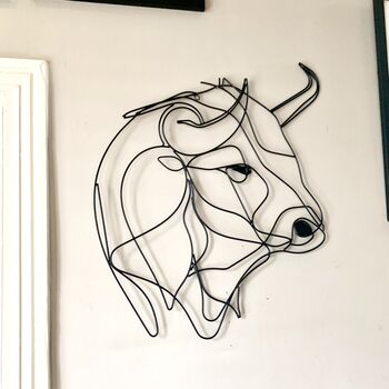 Taurus Bull Wire Wall Art, 3 of 5