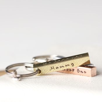 Personalised Copper Bar Keyring For Mum, 2 of 8