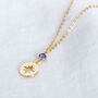 Gold Plated Starburst Birthstone Necklace, thumbnail 2 of 8