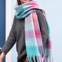 Ombre Check Winter Scarf, thumbnail 5 of 6