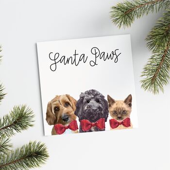Two Or More Pet Personalised 'Christmas Bow' Card, 3 of 8
