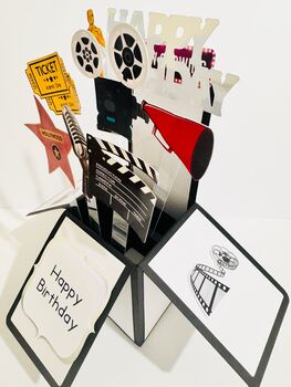 Film Fan Themed 3D Birthday Card, 6 of 8