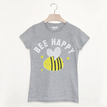 Bee Happy Women's Slogan T Shirt, 5 of 7