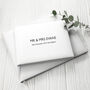 Engraved White Leather Wedding Guest Book, thumbnail 2 of 12