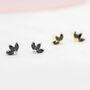 Sterling Silver Black Cz Marquise Cluster Stud Earrings, thumbnail 2 of 11