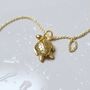 Gold Plated Sterling Silver Turtle Necklace, thumbnail 1 of 5