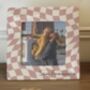 Personalised Pink Checkerboard Ceramic Frame, thumbnail 3 of 4