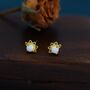 Sterling Silver White Opal Crown Stud Earrings, thumbnail 4 of 12