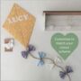 Floral Mustard Yellow Wall Kite, Decorations Kids Room, thumbnail 1 of 11