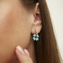 Sterling Silver Enamel Clover Earrings Turquoise, thumbnail 1 of 8