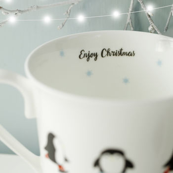 Personalised Skating Penguin Christmas Cup, 2 of 4